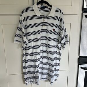 VINTAGE Polo by Ralph Lauren White and Black Striped Shirt
